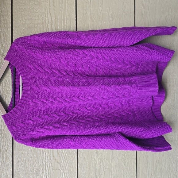 Torrid  Plus Size Cable Crop Pullover Sweater Phlox Purple NWT 2x - Picture 1 of 10